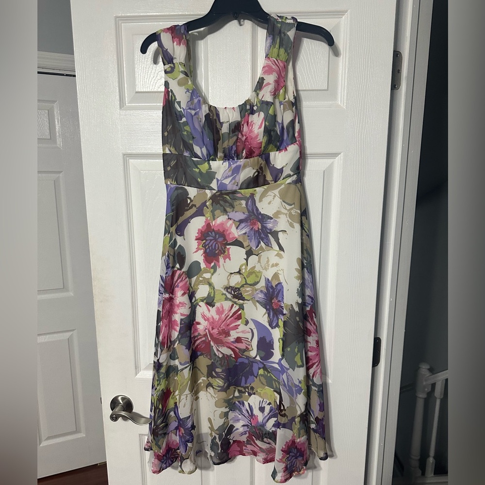 Connected Apparel Floral Sleeveless Midi Dress